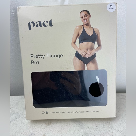 NWT Pact Women's Organic Cotton Pretty Plunge Bra - Picture 2 of 7
